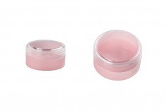 Petit pot en acrylique de 10ml rose avec couvercle transparent - 12 pcs