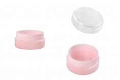 Vasetto in acrilico da 10 ml in colore rosa con tappo trasparente – 12 pz