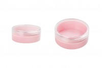 Petit pot en acrylique de 20ml rose avec couvercle transparent - 12 pcs