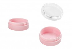 20ml pink acrylic jar with transparent cap - 12 pcs