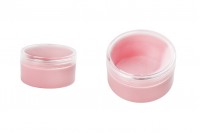 Vasetto in acrilico da 30 ml in colore rosa con tappo trasparente – 12 pz