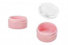 Petit pot en acrylique de 30ml rose avec couvercle transparent - 12 pcs