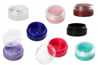 Petit pot en acrylique de 3ml avec couvercle transparent en différentes couleurs - 12 pcs