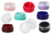 Acryl Cremedose 5 ml mit transparentem Deckel in verschiedenen Farben -12 Stücke