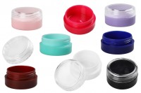 Petit pot en acrylique de 5ml avec couvercle transparent en différentes couleurs - 12 pcs