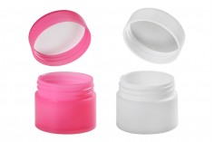 10ml double wall plastic cream jar with EPE liner inserted in the cap - available in a package with 12 pcs.
