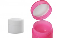 5ml double wall plastic cream jar with EPE liner inserted in the cap - available in a package with 12 pcs.