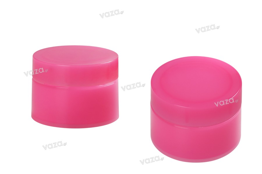 30ml double wall plastic cream jar with EPE liner inserted in the cap - available in a package with 6 pcs.