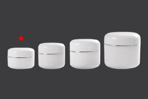 Pot en plastique de 10ml à double fond avec bande argentée, joint et couvercle - 12 pcs-εικόνα_σύνθεση