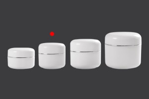 Pot en plastique de 20ml à double fond avec bande argentée, joint et couvercle - 12 pcs-εικόνα_σύνθεση