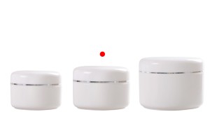 Pot en plastique de 50ml avec bande argentée et joint intérieur sur le couvercle - 12 pcs-εικόνα_σύνθεση