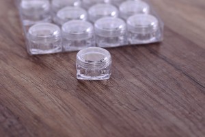 Pot carré en acrylique 5ml transparent avec couvercle pour crèmes - lot de 12 pièces-εικόνα_διαστάσεις