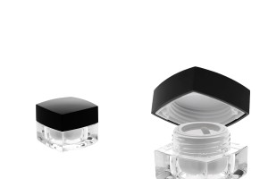 Luxus acryl- Cremedose mit schwarzem Deckel 5 ml-1
