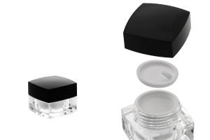 Luxus acryl- Cremedose mit schwarzem Deckel 5 ml-2