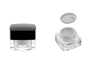 Luxus acryl- Cremedose mit schwarzem Deckel 5 ml-5