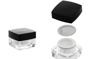 Luxus Acryl- Cremedose mit schwarzem Deckel 10 ml-εικόνα_διαστάσεις