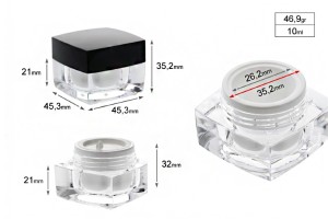 Luxus Acryl- Cremedose mit schwarzem Deckel 10 ml-εικόνα_σύνθεση