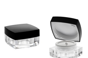 Luxus, Acryl- Cremedose mit schwarzem Deckel 15 ml-εικόνα_προϊοντική