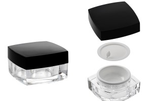 Luxus, Acryl- Cremedose mit schwarzem Deckel 15 ml-εικόνα_διαστάσεις