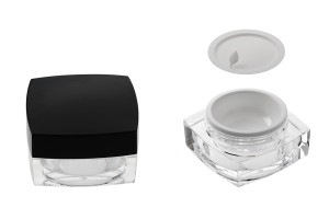 Luxus, Acryl- Cremedose mit schwarzem Deckel 15 ml-εικόνα_σύνθεση