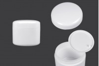 White 100ml plastic cream jar with sealing disc