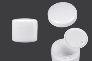 Plastic jar 100 ml white with plastic gasket-1