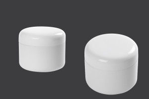 Pot en plastique de 300 ml blanc à double fond avec joint en plastique-εικόνα_προϊοντική