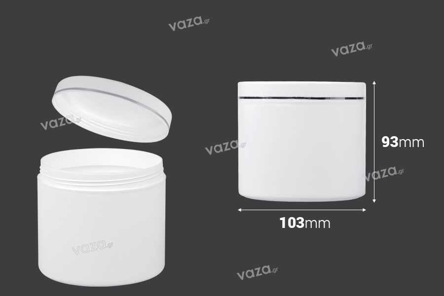 Weißer Kunststoffbehälter für Cremes 500 ml