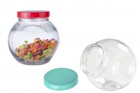 2200ml two-way stability storage glass jar that can be used on its side for candies or spices, available with a cap.    