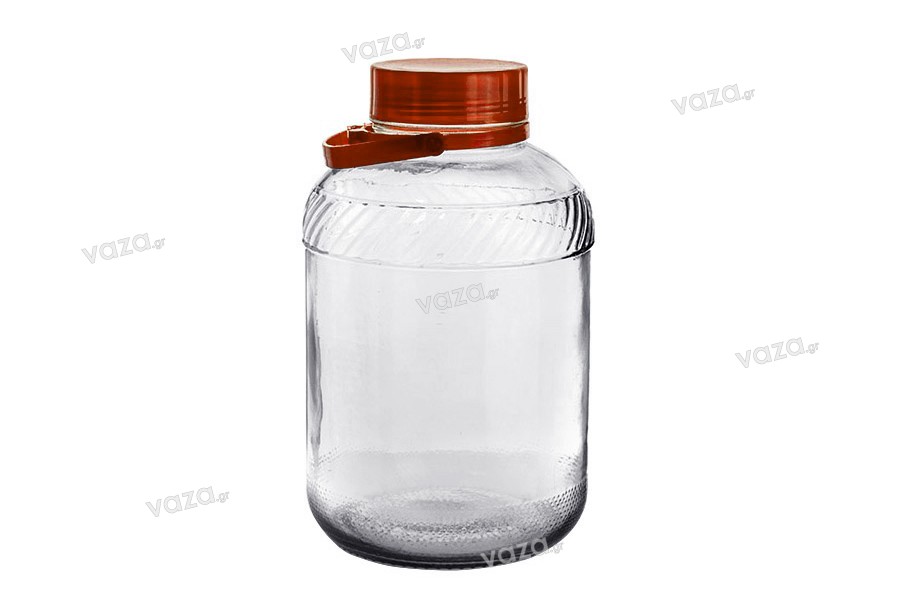 contenitore vetro da 10 litri con coperchio in plastica per alimenti e  bevande