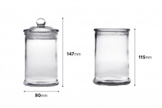 Petit bocal en verre de 330ml avec couvercle en verre et fermeture hermétique