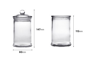 Kleines Glas 330 ml mit Glas-Deckel und lufdichtem Verschluss-2