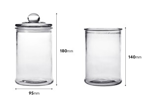 Glas 700 ml mit  Glasdeckel und luftdichtem Verschluss 190 x 100 mm-2