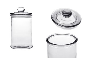 Glas 700 ml mit  Glasdeckel und luftdichtem Verschluss 190 x 100 mm-1