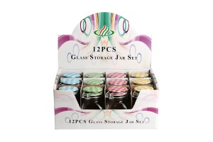 Drahtbügelglas 100 ml 84,5x53,5 mm - 12 Stücke mix Farben-εικόνα_σύνθεση