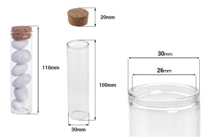 Éprouvette en verre avec liège pour bonbonnière Tubes en verre avec bouchon pour mariage - baptême-2