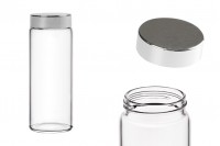 Glass jar with silver lid and inner gasket