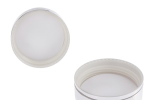 Pot en verre pour crème de 30ml avec couvercle en aluminium argenté, joint intérieur sur le couvercle et plastique sur le pot-4