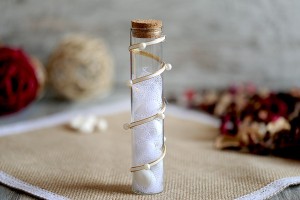 Faveurs de mariage ou de baptême sous la forme d'un tube en verre et avec bouchon en liège 30 x 150mm, avec un diamètre intérieur de la bouchée de 26mm, 80ml-7