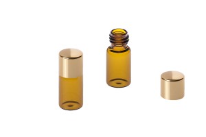 Flacon de couler caramel de 3 ml avec bouchon en aluminium doré en lot de 12 pièces-εικόνα_προϊοντική