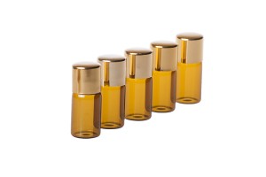 Flacon de couler caramel de 3 ml avec bouchon en aluminium doré en lot de 12 pièces-εικόνα_διαστάσεις