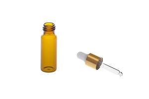 Braune Pipettenflasche, goldene Pipette 5ml-6