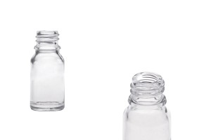Flacon en verre pour huiles essentielles de 10 ml transparent avec bouchon PP18