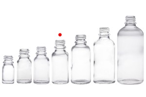 Flacone in vetro trasparente da 20 ml per oli essenziali, con beccuccio in PP18.-6