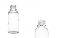 Γυάλινο μπουκαλάκι για αιθέρια έλαια 30 ml διάφανο με στόμιο PP18