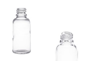 Flacon en verre pour huiles essentielles de 30 ml transparent avec bouchon PP18