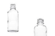 Γυάλινο μπουκαλάκι για αιθέρια έλαια 50 ml διάφανο με στόμιο PP18