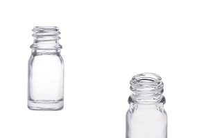 Flacon en verre pour huiles essentielles de 5 ml transparent avec bouchon PP18