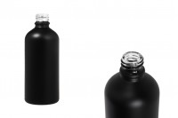 Γυάλινο μπουκαλάκι για αιθέρια έλαια 100 ml μαύρο αμμοβολής με στόμιο PP18