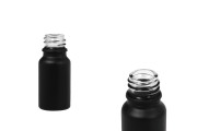 Γυάλινο μπουκαλάκι για αιθέρια έλαια 10 ml μαύρο αμμοβολής με στόμιο PP18